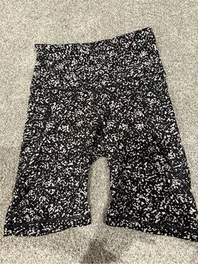 Old Navy Black Bike Shorts with White Speckle Print